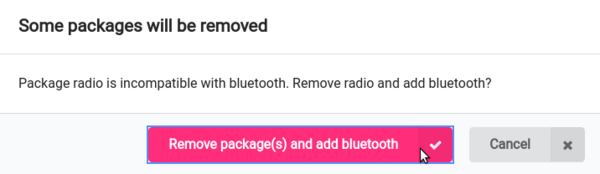 Bluetooth Package Warning