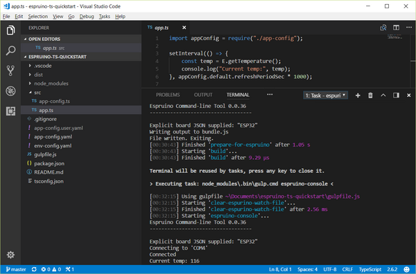 Typescript and Visual Studio Code IDE - Espruino